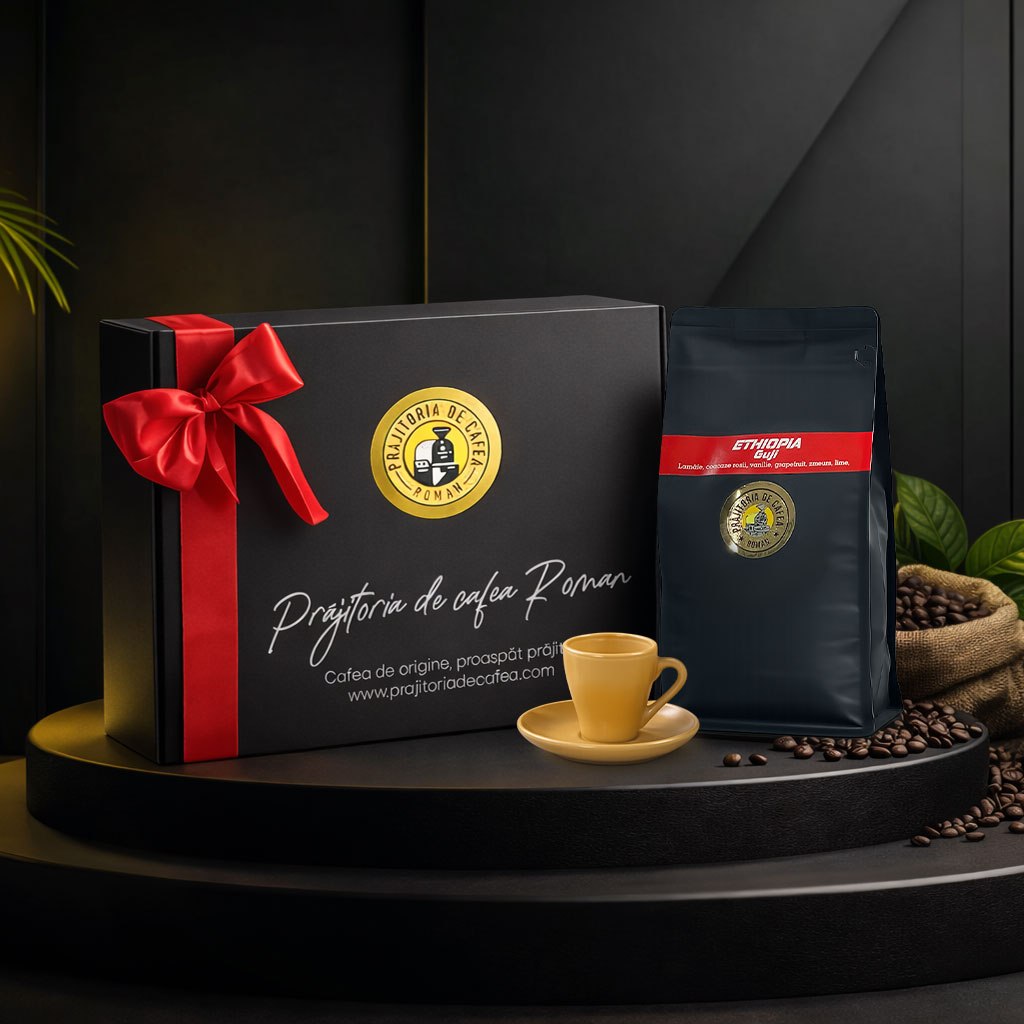 Cutie cadou Cafea de origine 500g + ceașcă